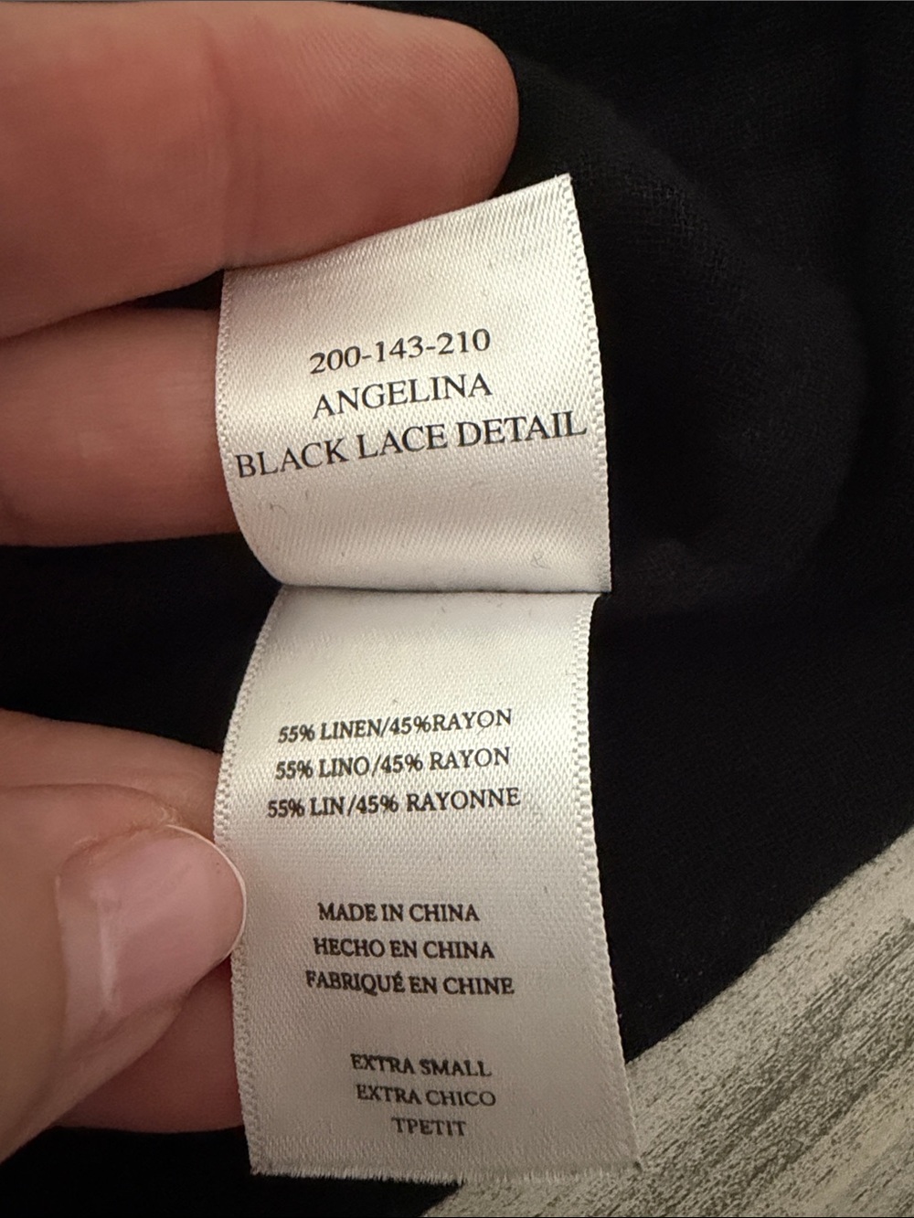 Rails Angelina Black Lace Detail Linen Blend  Dress Size XS - Picture 9 of 10
